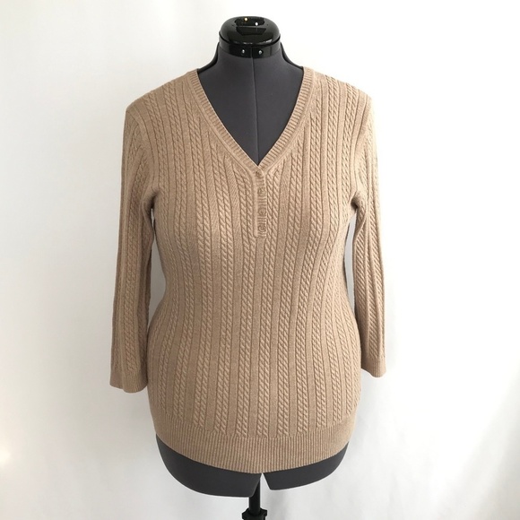 *4/$20* Croft & Barrow Tan Knit Sweater - Picture 1 of 8